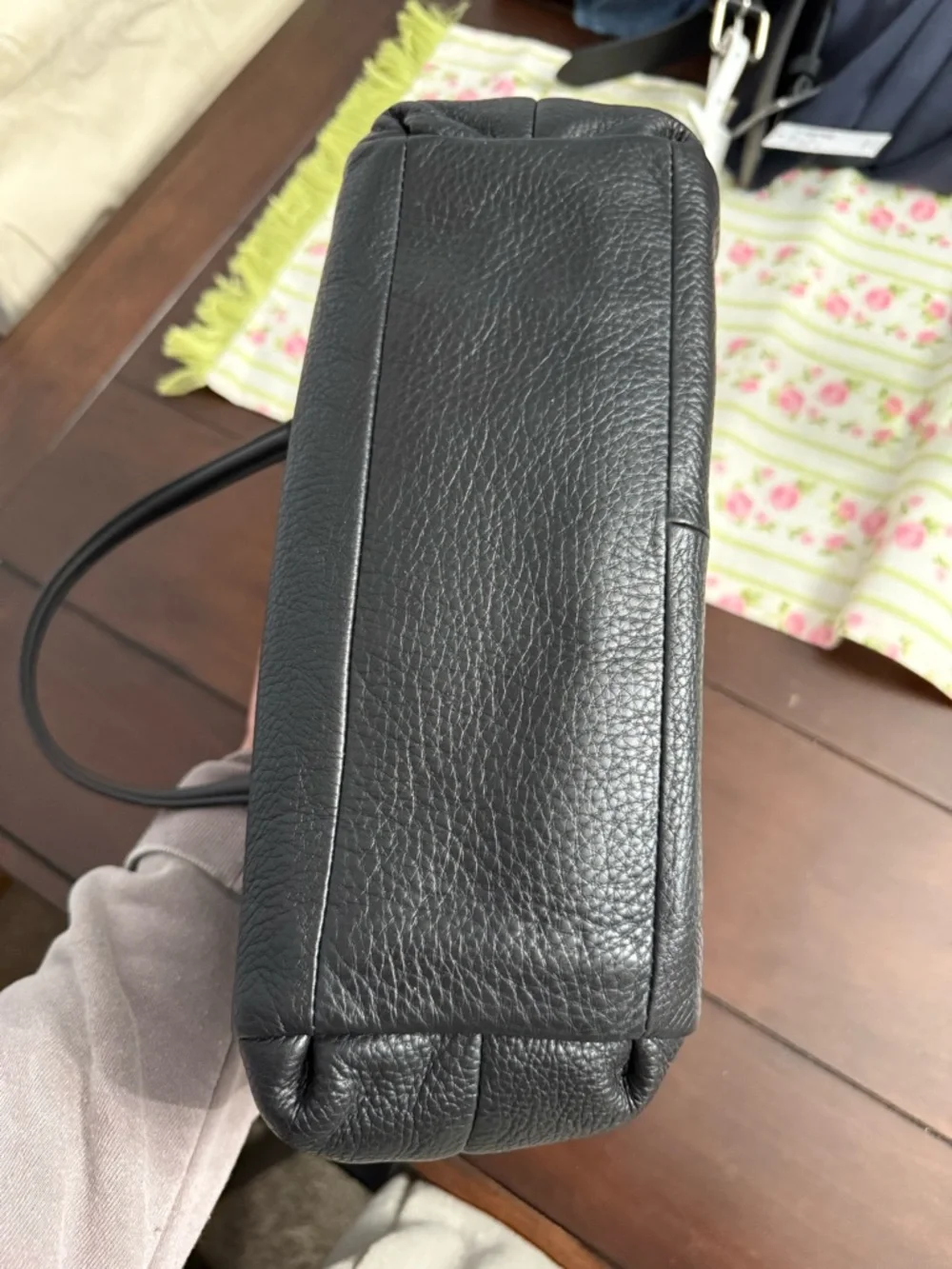 Coach Black Pebbled Leather Satchel with Silver Hardware
